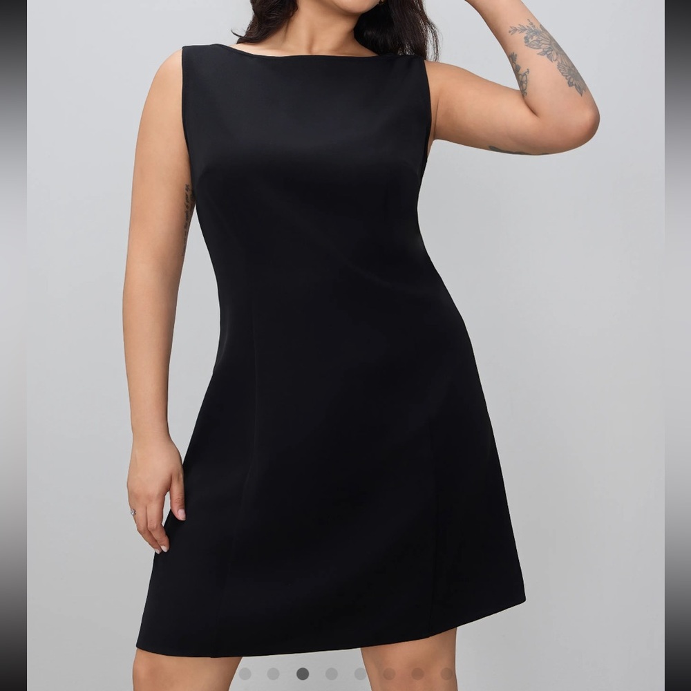 CIDER | BOAT NECK SOLID MINI DRESS CURVE & PLUS